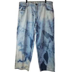 Carhartt Jeans Mens Size 42 Light Wash‎ Relaxed Bleach Distressed Loose Fit Acid